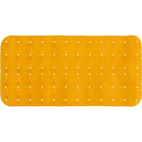 Alfombra de ducha interior rectangular antideslizante mostaza 69x39cm (1/5)