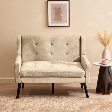 Fauteuil beige en upholstered 120 x 75 x 88 cm (1/5)