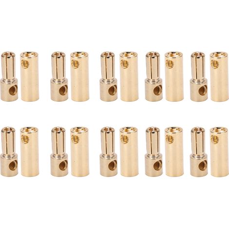10 Paires Connecteurs Banane Mâle Femelle 5,5mm Doré pour Batterie RC ESC Moteur DIY (1/5)