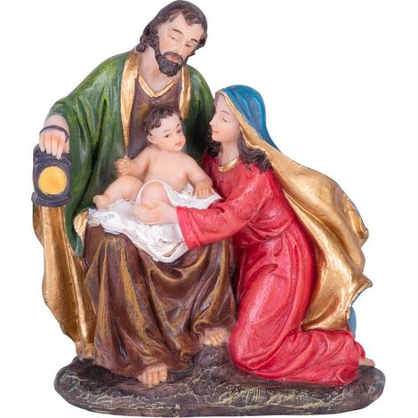 Dekoration MagicHome Weihnachten, Heilige Familie, Polyresin, 12,5 cm