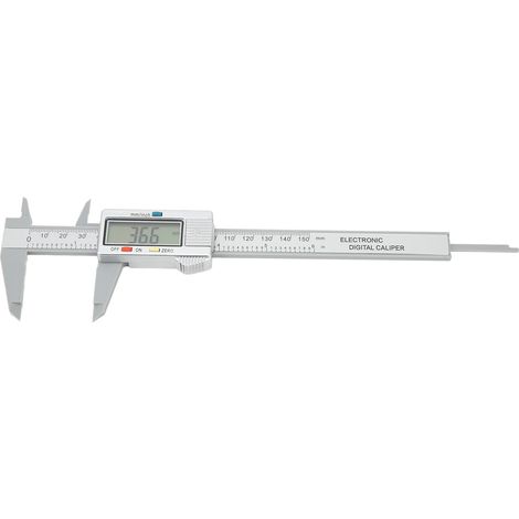 Pied à coulisse numérique électronique avec écran LCD, 150 mm (6 pouces), conversion pouces/millimètres, PA66 argent (1/5)