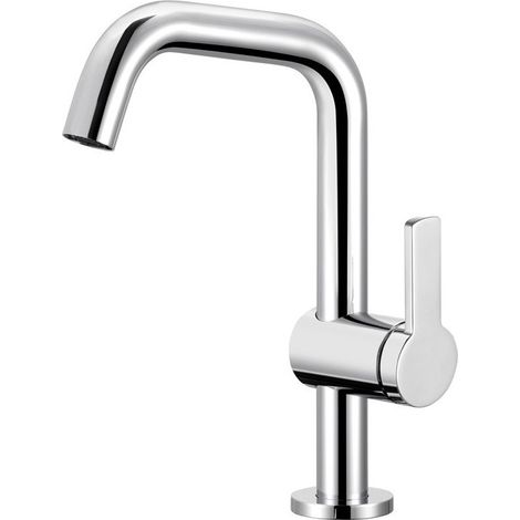 Mezclador monomando de lavabo PLAN BLUE 200 con vaciador automático 1 1/4 pulgada acabado aluminio KEUCO