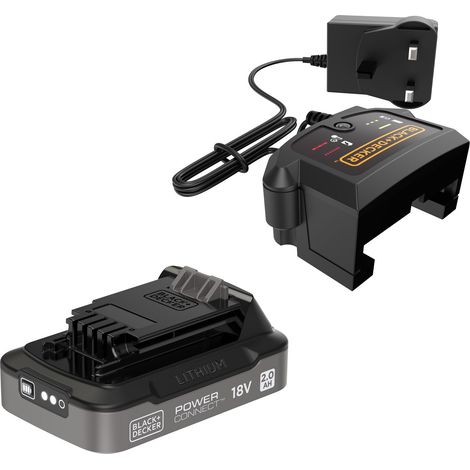 Black+Decker Kit di avviamento batteria al litio 18V 2Ah