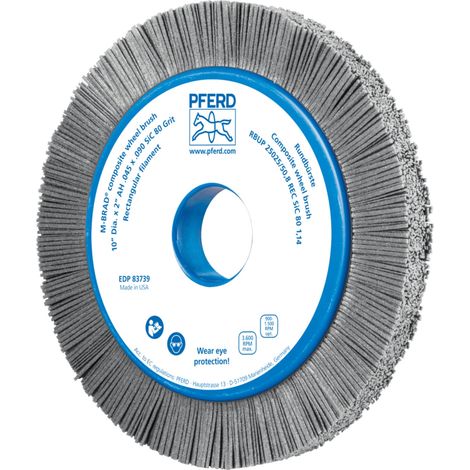 PFERD TOOLS COMPOSITE Rundbürste RBUP Ø 250x25x50,8 mm Bohrung SiC-Filament-Ø 1,14 mm Korn 80 stationär (1/4)