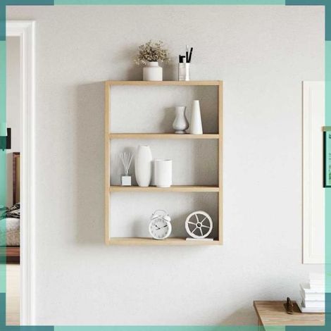 860051 étagère murale chêne sonoma 43x9x60 cm bois d'ingénierie (1/5)
