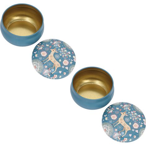 2 pots de bougie vides, finition brillante, style élégant et mignon, motifs animaux vifs, contenants portables pour rangement, lot de 2 (1/5)