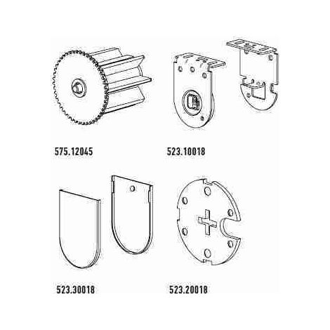 Nice 523.40003 - Kit supporti bianchi per rulli Acmeda S45.