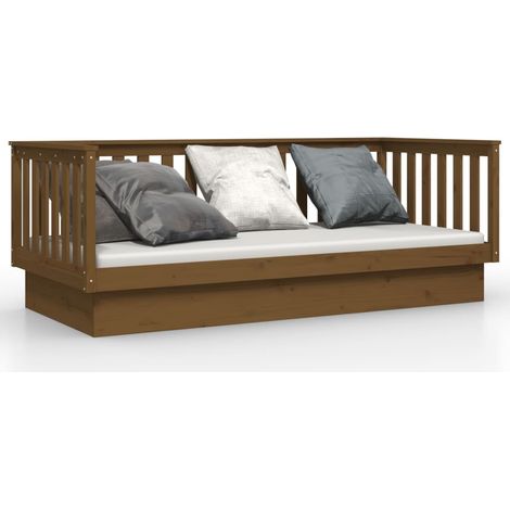 Maison Exclusive - Sofá cama madera maciza de pino marrón miel 10