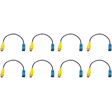 Adaptador de cable RCA para conexión de vídeo de cámara de marcha atrás Fakra (8 unidades) - Adaptador de cable de vídeo Fakra a RCA (1/5)