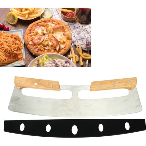 Coupe-pizza demi-lune, ustensile de cuisine, long coupe-pizza, type A, double poignée, emballage en boîte couleur. (1/5)