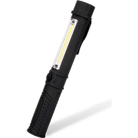 Lampe torche LED rechargeable multifonction avec base magnétique pour le travail, la randonnée, les activités de plein air et les situations d'urgence, noire, taille standard.