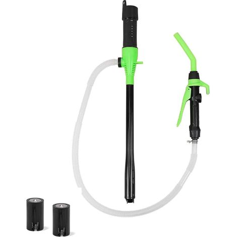 Pompa elettrica portatile a batteria verde da 2,4 GPM per il trasferimento di carburante e acqua, con filtro. (1/5)