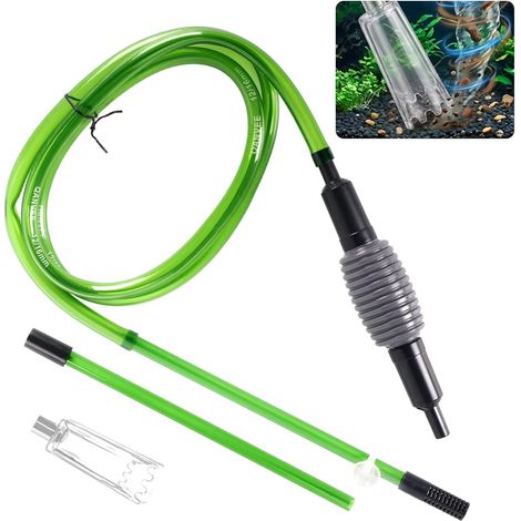Nettoyeur de Gravier pour Aquarium, Aspirateur pour Changement d'eau et Nettoyage du Substrat, Changeur d'eau 2 en 1 pour Gravier et Sable avec Clapet de Tuyau (1/5)