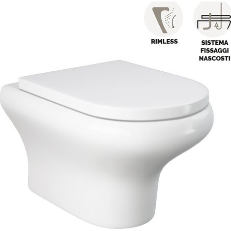 Vase suspendu compact/fixation cachée sans rebord Ninfea (1/2)