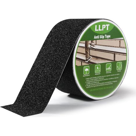Ruban Antidérapant Résistant Noir 76mm x 5m Pour Escaliers Étanche Intérieur Extérieur, Bandes de Traction Antidérapantes pour Marches Escaliers Bateaux Rampes (1/5)