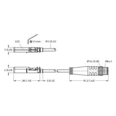 turck Magnetfeldsensor BIMUNTAP6X0.3PSG3M für Pneumatikzylinder
