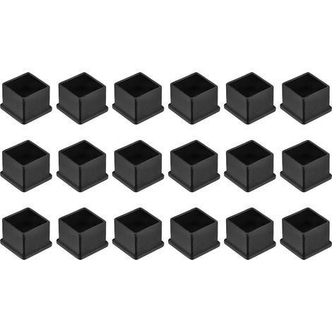 18 Pièces Bouchons Carrés en Plastique 25 x 25mm Noir (1/5)
