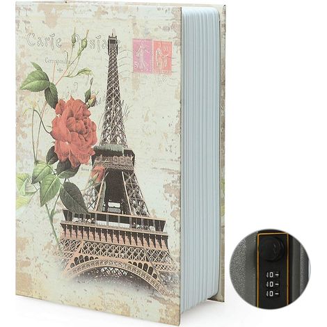 Boîte de rangement pour livre de détournement, coffre-fort secret pour dictionnaire avec serrure/clé à combinaison de sécurité, coffre-fort caché pour livre de détournement (1/5)