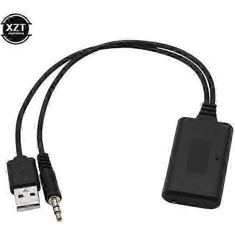 Compatible avec le récepteur audio Bluetooth 5.0 de voiture E90, E91, E92 et E93, adaptateur audio radio USB + prise jack 3,5 mm, câble AUX-IN AUX universel. (1/5)