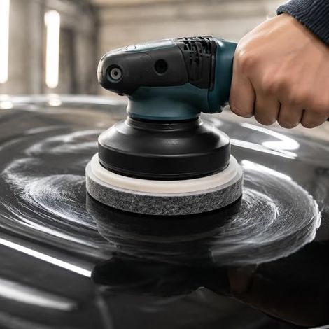 Feutre de Polissage 125 mm – Tampons à adhésif pour Ponceuse Excentrique, Finition sur Verre et Carrosserie Automobile (1/4)