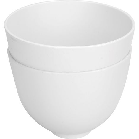 Lot de 2 bols souples pliables pour mélanger les masques à l'argile, idéaux pour la maison et les salons de beauté (blanc). (1/5)