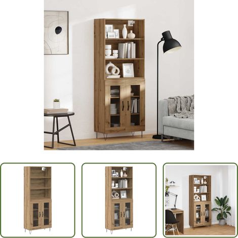vidaXL Meuble de salon - Haut Armoire 2 pcs Chêne artisanal Bois d'ingénierie (1/5)