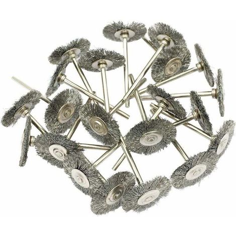 Juego de 20 cepillos de alambre rotativos de 22 mm - cepillo abrasivo de pulido para herramientas rotativas -Crezuo