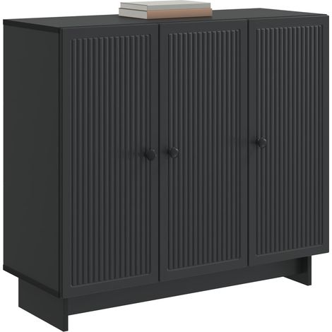 Maison La Vie - Buffet Salon Moderne - Meuble de rangement - Noir 89 x 34,5 x 80 cm Bois d'ingénierie bu4974 (1/5)