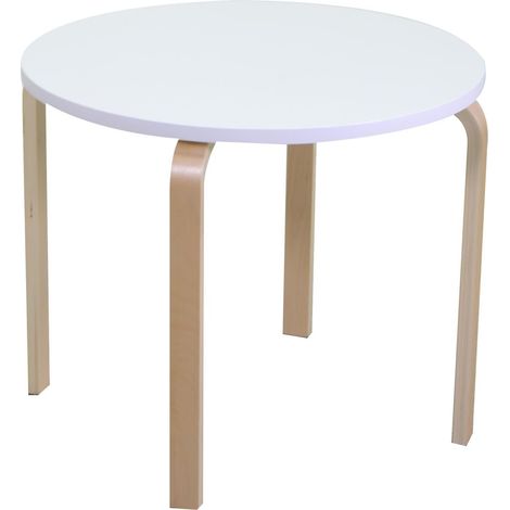 Tavolino Rotondo Ø60xh50 cm in Legno Bianco