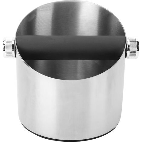 Recipiente de acero inoxidable para posos de café con base antideslizante y barra de impacto extraíble - Accesorio para cafetera (1/5)