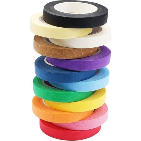 SABIR-12 rouleaux de ruban de masquage, ruban décoratif scintillant 10 mm x 13 m, ruban de masquage Washi, ruban de papier (1/5)