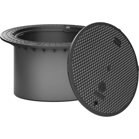 Teleskop-Domschacht 600 schw. PKW-befahrbar, inkl. PP-Deckel