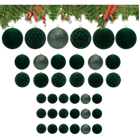 Ornements De Boules De Noël 36 Pièces De Décorations De Noël Élégantes Ornements De Boules D'Arbre Pour Les Vacances D'Hiver Pour Intérieur Extérieur Salon Manteau Cheminée Porte Fenêtre Couronn (1/5)