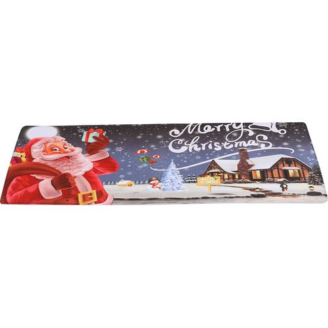 Tapis de porte en flanelle à motif Père Noël, antidérapant, pour la décoration intérieure (1/5)