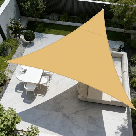 Voile d'ombrage Triangulaire 3.5x3.5x3.5m,95% UV Protection pour Patio (1/5)