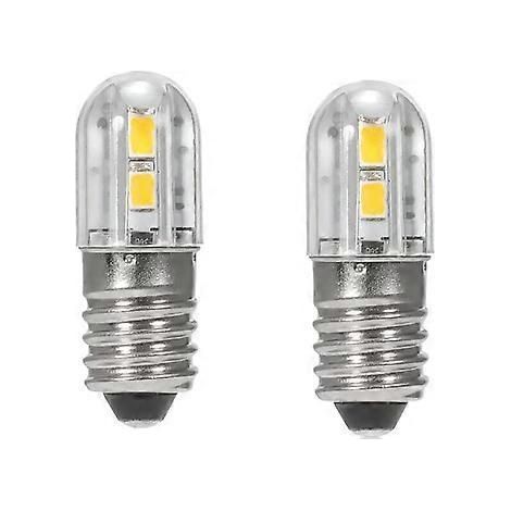 Lot de 2 ampoules LED 6V E10 à culot à vis 2835, 4 puces SMD, jaune, pour lampe frontale ou lampe torche. (1/5)