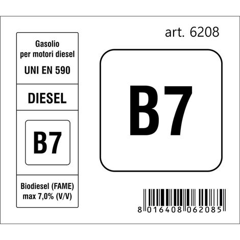 Adesivo Sigla Carburante 2018, 7,5 x 6,5 cm - Modello: DIESEL
