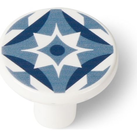 Pomo de plástico con acabado azul, dimensiones: 33x33x27mm Ø: 33mm - (1/5)