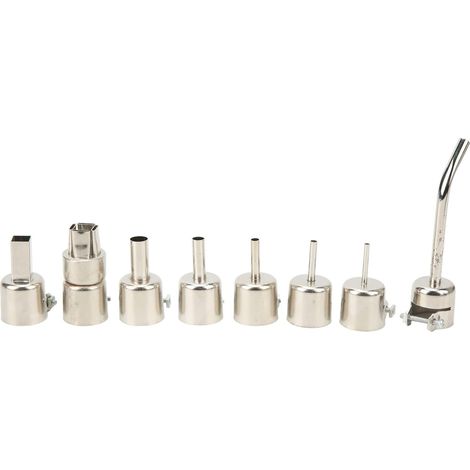 Embouts de pistolet à air chaud ,kit de buses de pistolet à air chaud à angle courbé en acier inoxydable ,coffre fort robuste 8 pièces pour station de dessoudage , Pistolet thermique , sèche cheveux (1/5)