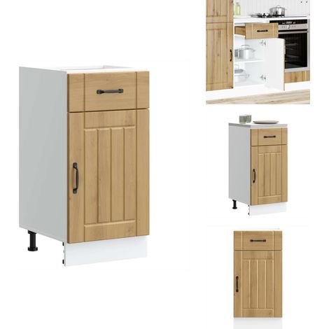 Küchen-Unterschrank Lucca Artisan-Eiche Holzwerkstoff - Küchenunterschrank - Küchenunterschränke - Spülenunterschrank - Unterschrank Für Küche (1/5)