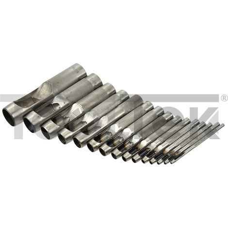 Set di punzoni per cuoio, 15 pezzi, 2-22 mm (10/20) (1/2)
