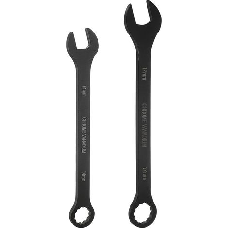 2pcs Clé Combinée Métrique 14/17mm CR-V Acier 12-Points Double Extrémité Boîte Et Ouverte Outils Pour Réparation Mécanique Automobile Bricolage Maison, Noir