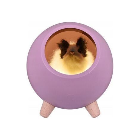 Little Pet House Atmosphère Lumière USB Charge Mini Veilleuse Cadeau Créatif Lampe De Table Mignon Enfants Chevet Veilleuse, Hamster Violet (1/2)