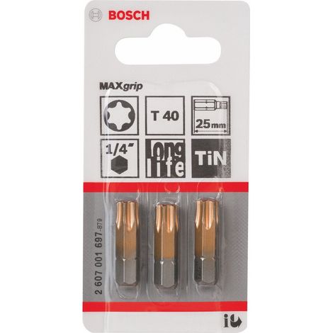 2607001697 - Kit inserti da avvitamento T40 , 25 mm , max grip.