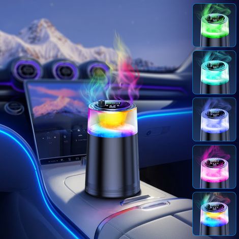 Désodorisant pour voiture, atomiseur ultrasonique, marche/arrêt automatique, 4 modes, batterie rechargeable, parfum longue durée (8 mois), avec lumière d'ambiance « Nuit étoilée » (1/5)