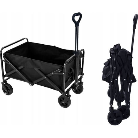 Carrello pieghevole con ruote, 90 L, nero, Kraft&Dele (1/4)