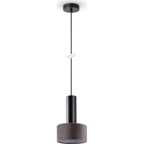 Paco Home Sospensione Salotto Paralume In Tessuto Sala Da Pranzo Moderna GU10 Luce a sospensione, Nero-Grigio