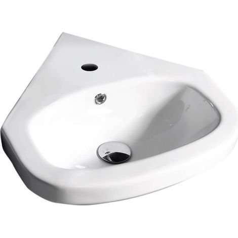 Creavit Eck- Waschbecken Handwaschbecken Wandmontage 45x45 cm Weiß (1/3)