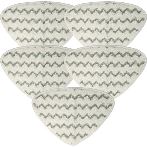 vhbw 5x Housses de rechange compatible avec Vileda Steam, Steam ONE nettoyeur à vapeur, balai vapeur - microfibre, gris / blanc