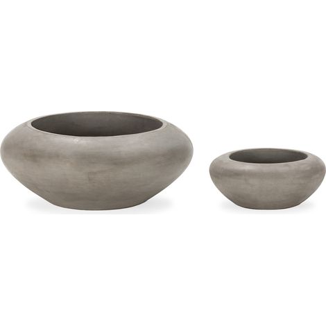 Set/2 Maceteros 79X79X30/45X45X20 Cemento Gris Antracita
